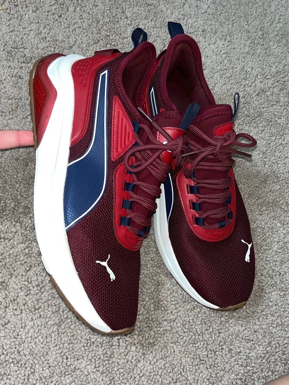 Puma Men's Burgundy and Navy Athletic Sneakers